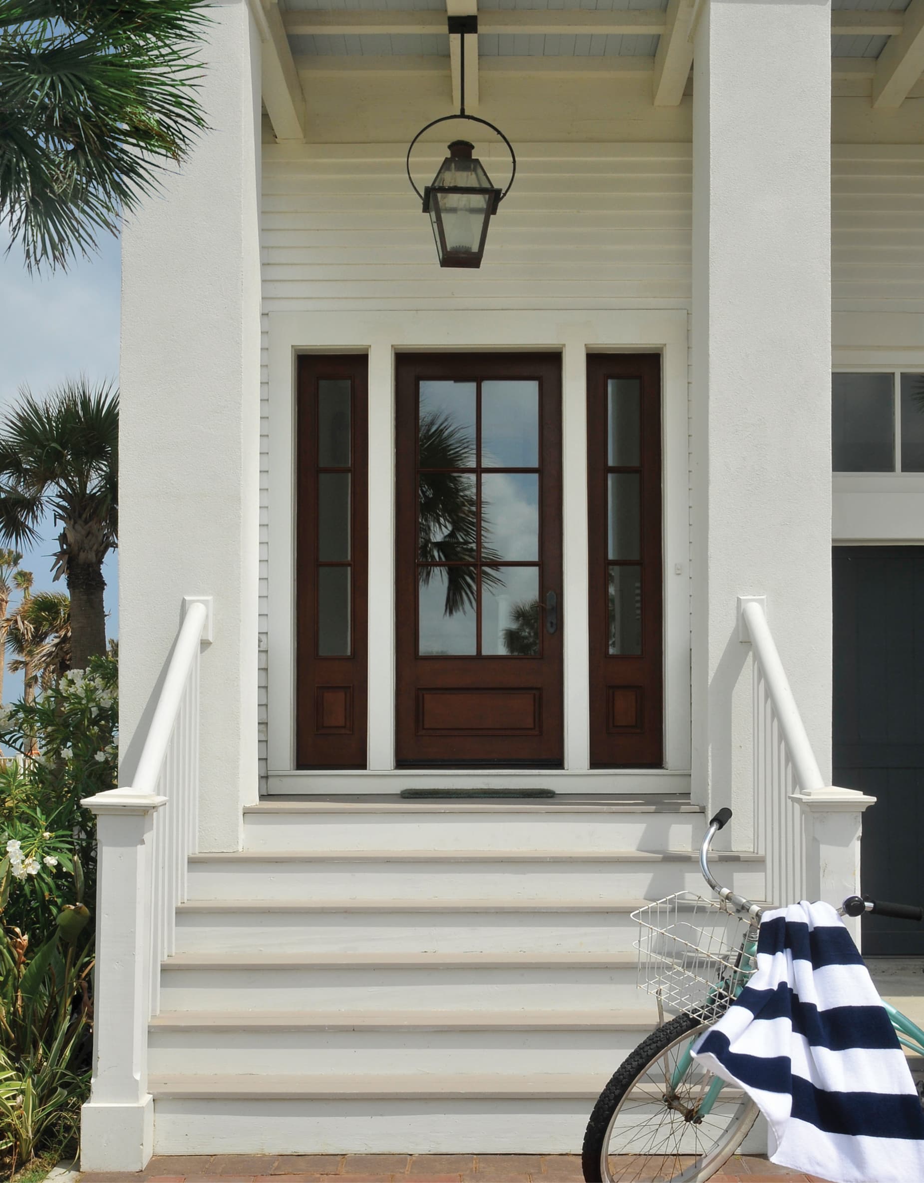 Porch staircase leading to door