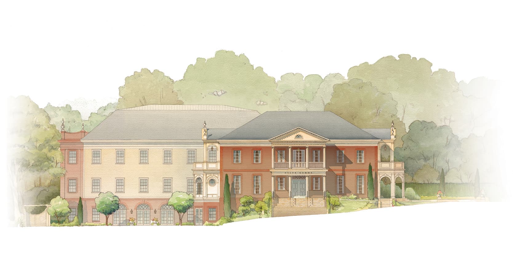 Sketch of the Delta Gamma Sorority house